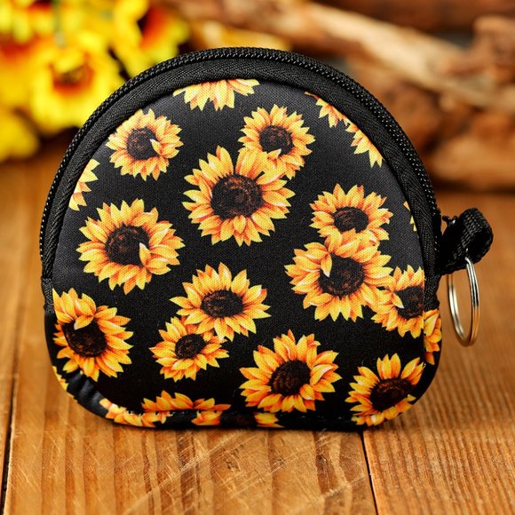 Yellow Neoprene Gift Card Keychain Pouch - Picture 5 of 10